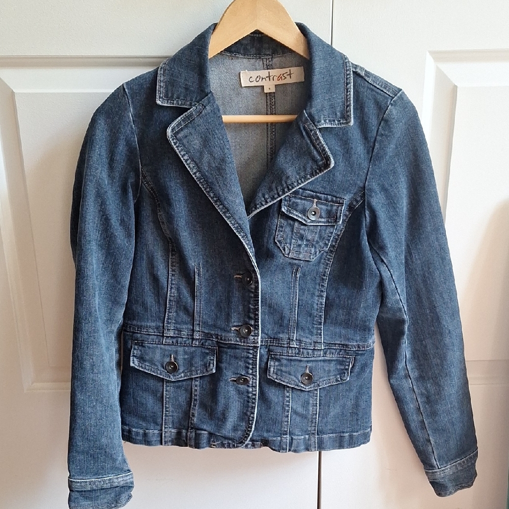Denim Jacket with Button Details